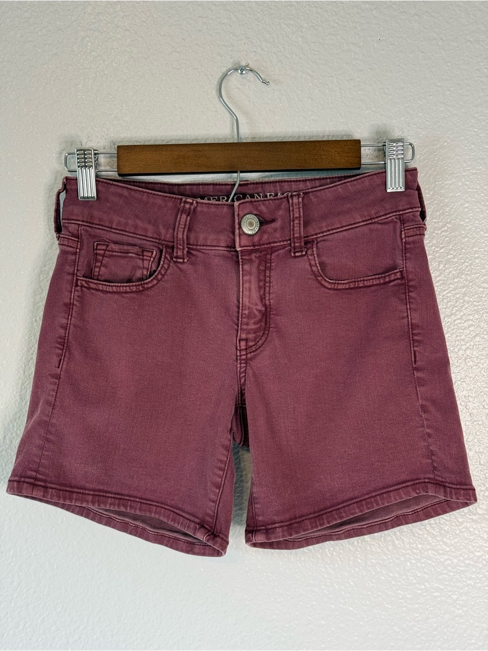 American Eagle Midi Shorts Super Stretch Mauve Pink Size 0